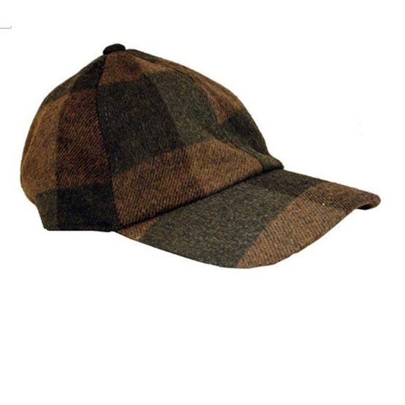 plaid wool baseball hat